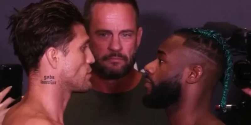 Aljamain Sterling and Brian Ortega size each other up ahead of their fight. PHOTO/X/@ufcdailyupdates