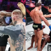 Fabian Edwards and Dalton Rosta in action during their fight on August 21, 2025. PHOTOS/X/@DevMerkBets